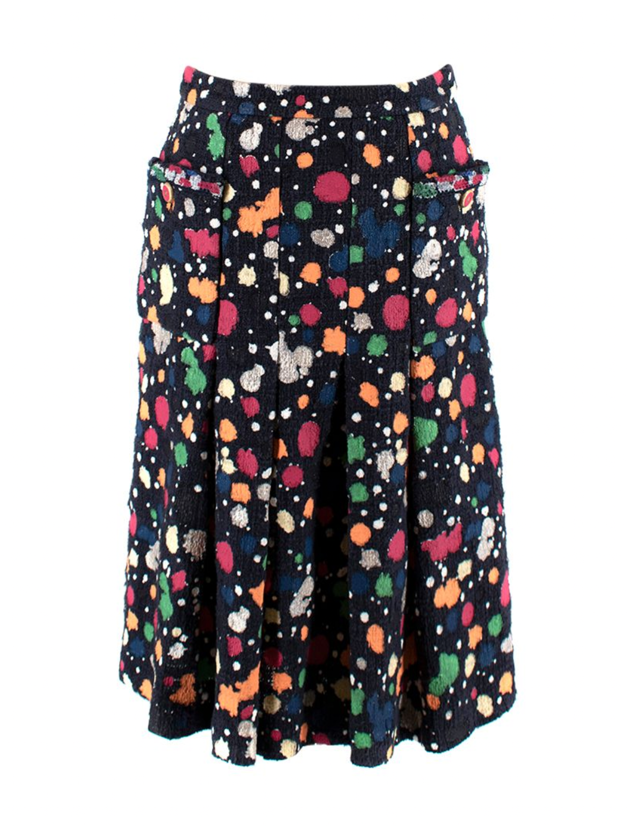 Chanel Cotton Tweed Hand Painted Multicoloured Skirt