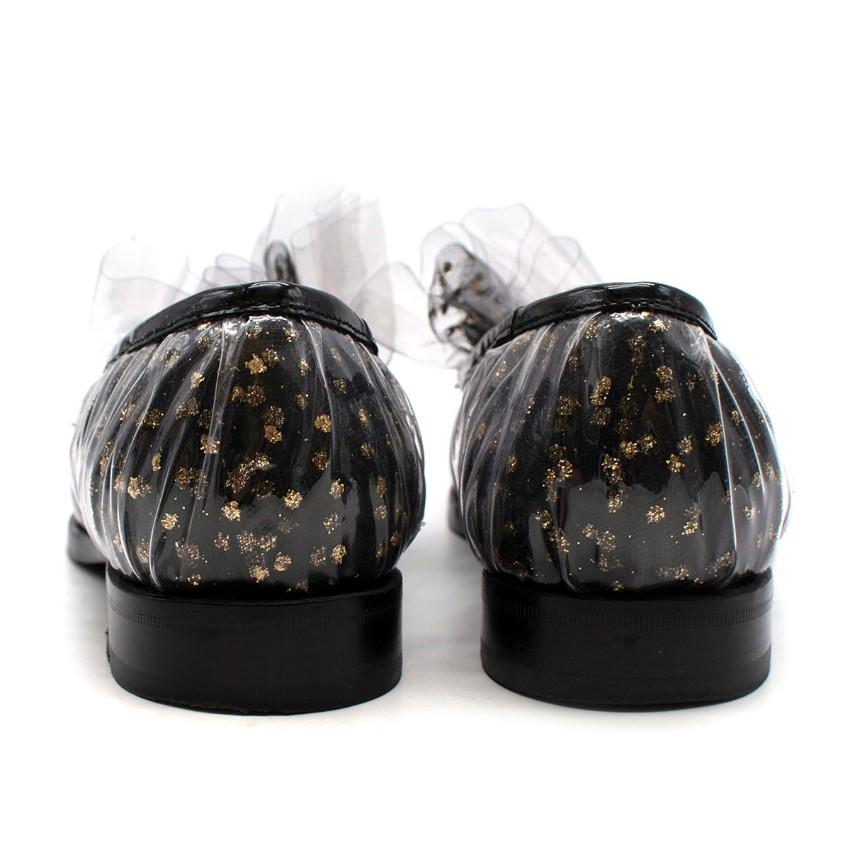 Midnight 00 Black Tulle & PVC Polka Dot Antoinette Loafers