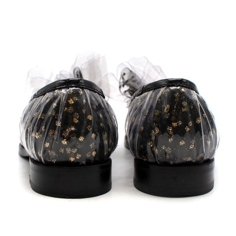 Midnight 00 Black Tulle & PVC Polka Dot Antoinette Loafers