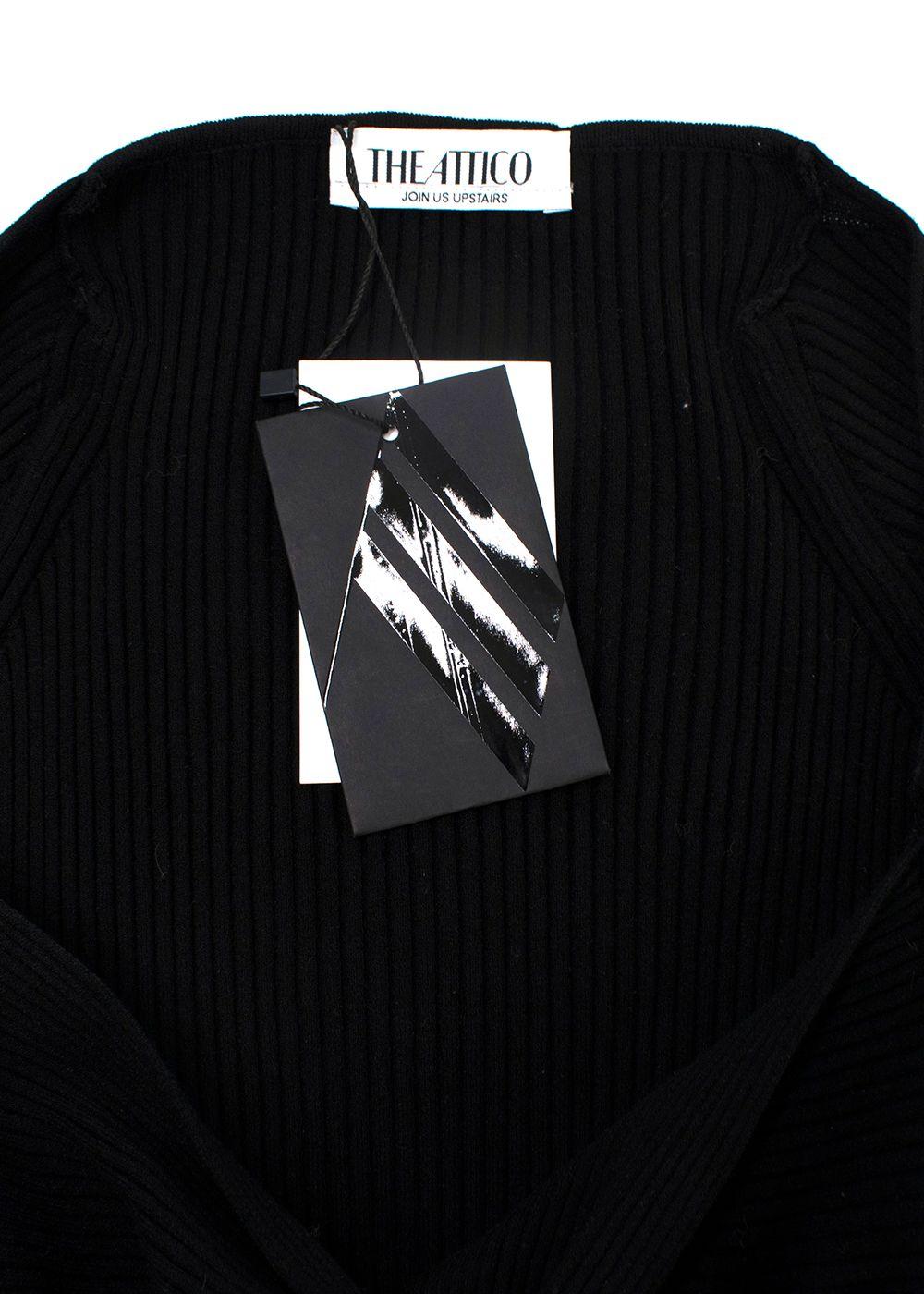 The Attico Black Ribbed Knit Halterneck Sweater