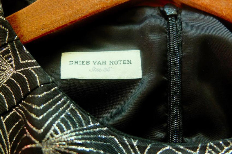 Dries Van Noten Metallic Ruffle Midi Dress
