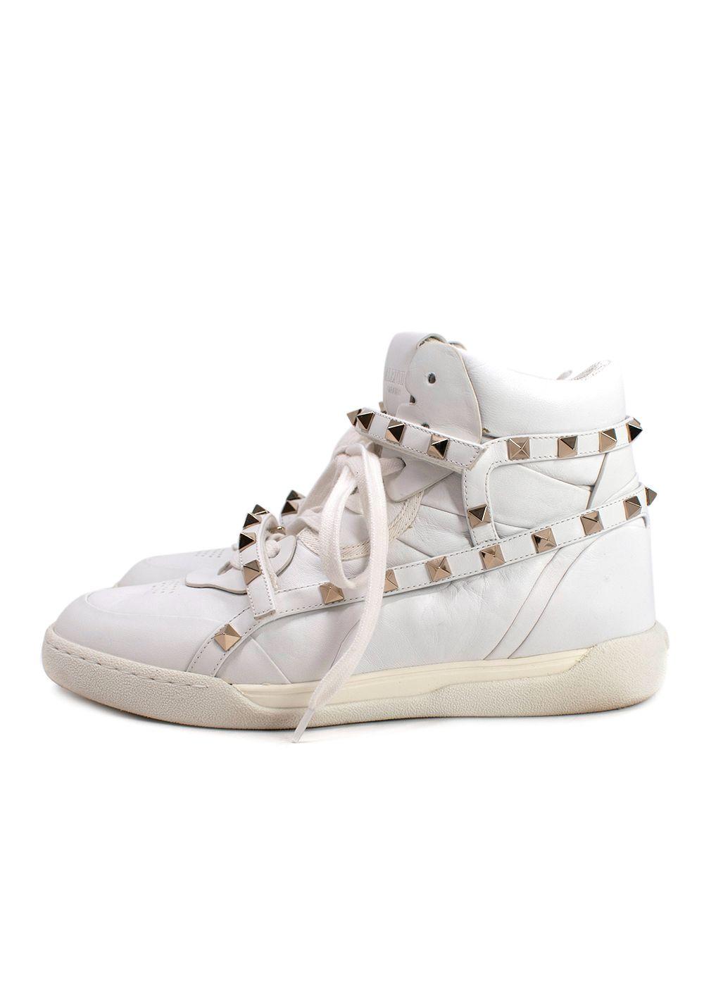 Valentino Garavani White Rockstud Wrap High-top Sneakers