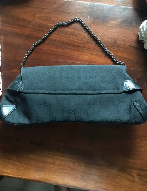 Gucci Vintage Black Horsebit Wallet on Chain