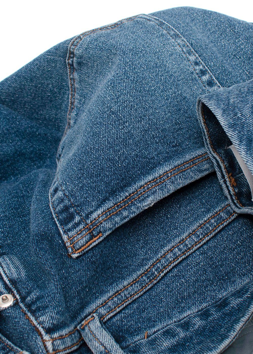 Good American Blue Mid Wash Straight Leg Jeans