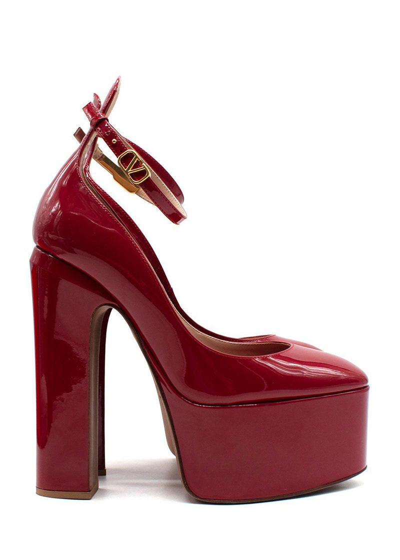 Valentino Ruby Leather Platform Pumps