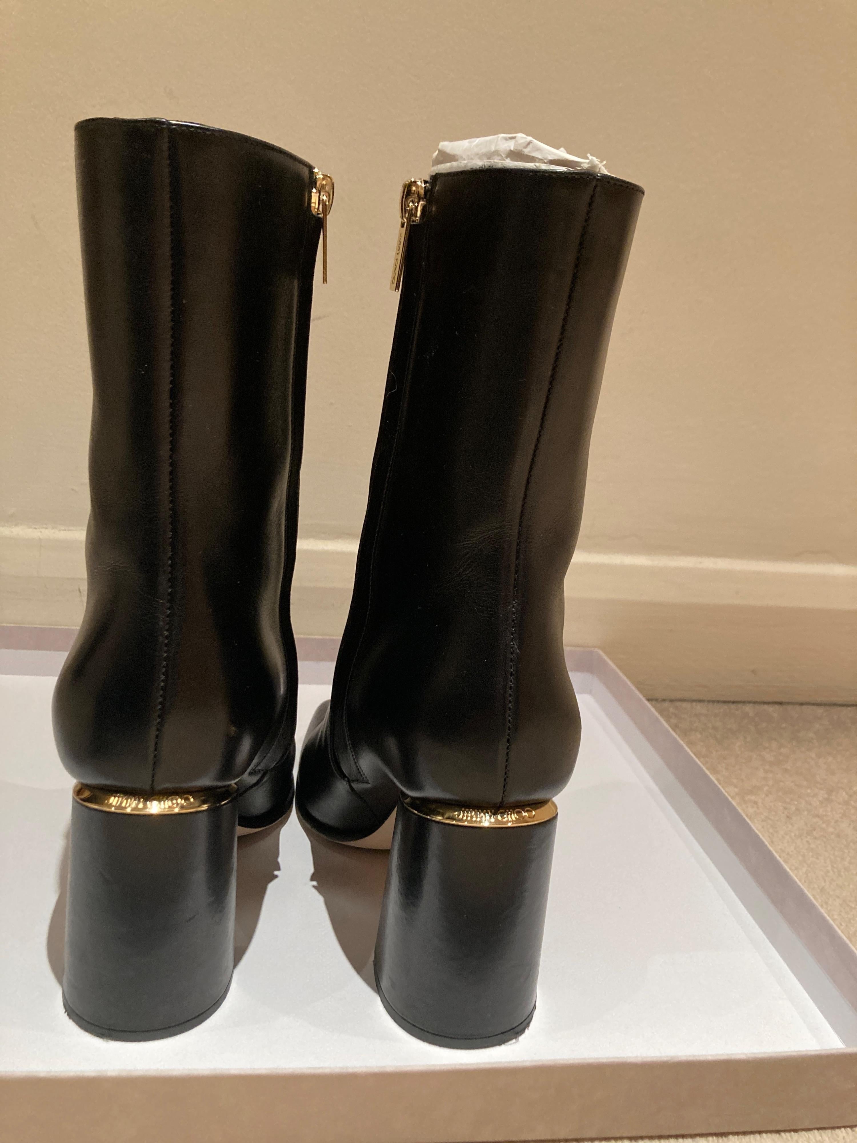 Jimmy Choo Black Leather Loren Boots