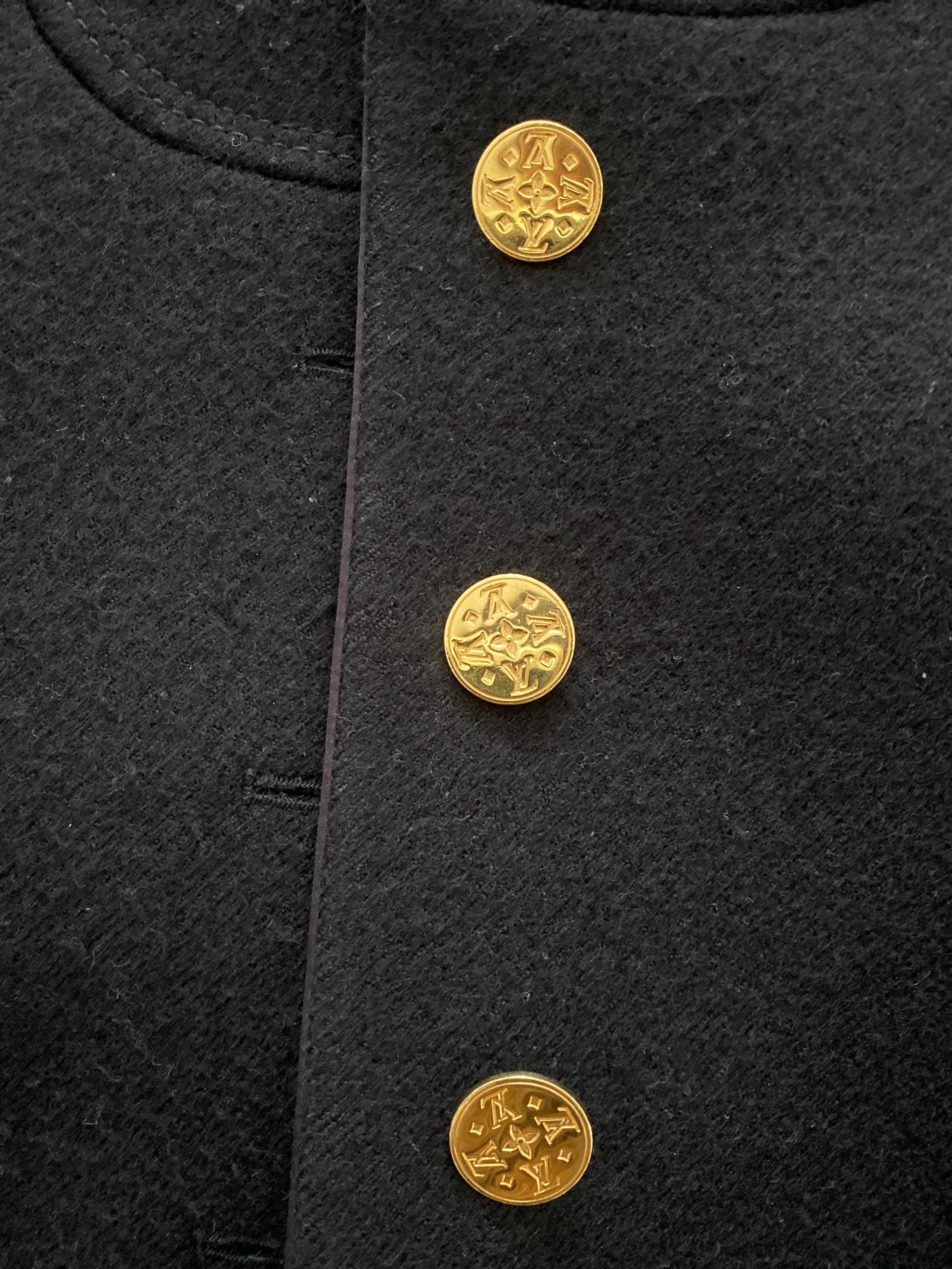Navy Wool Tailored Coat