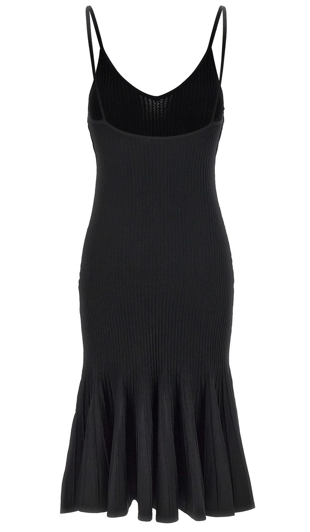 Khaite Black Ribbed Queen Midi Dress
