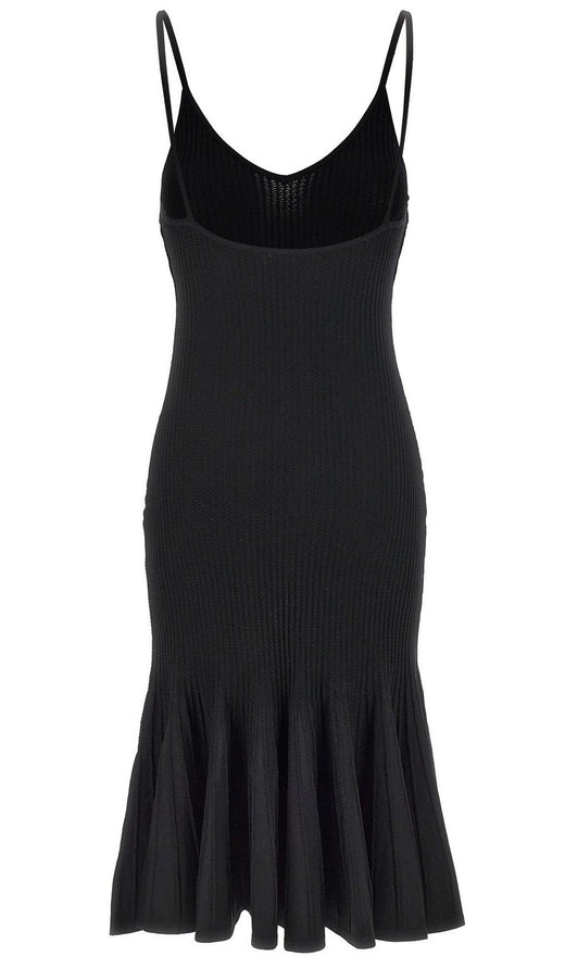Khaite Black Ribbed Queen Midi Dress