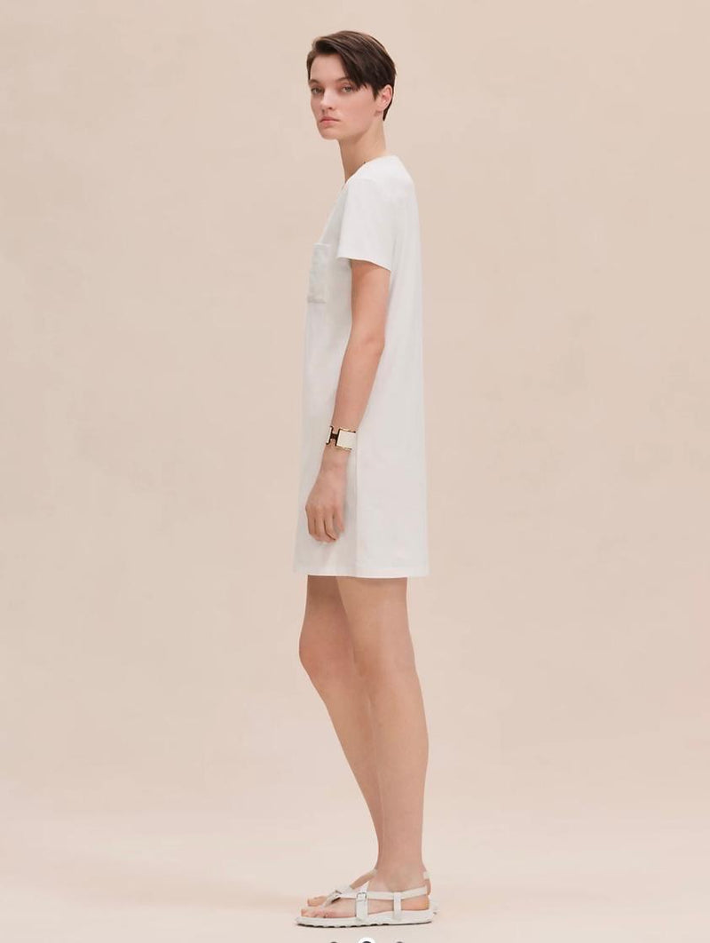 Hermes White Cotton T-Shirt Dress