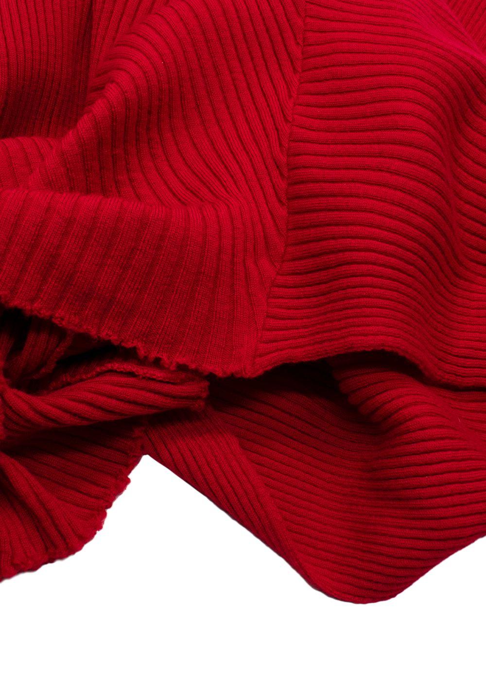Marques Almeida Red Knitted Asymmetric Wool Dress