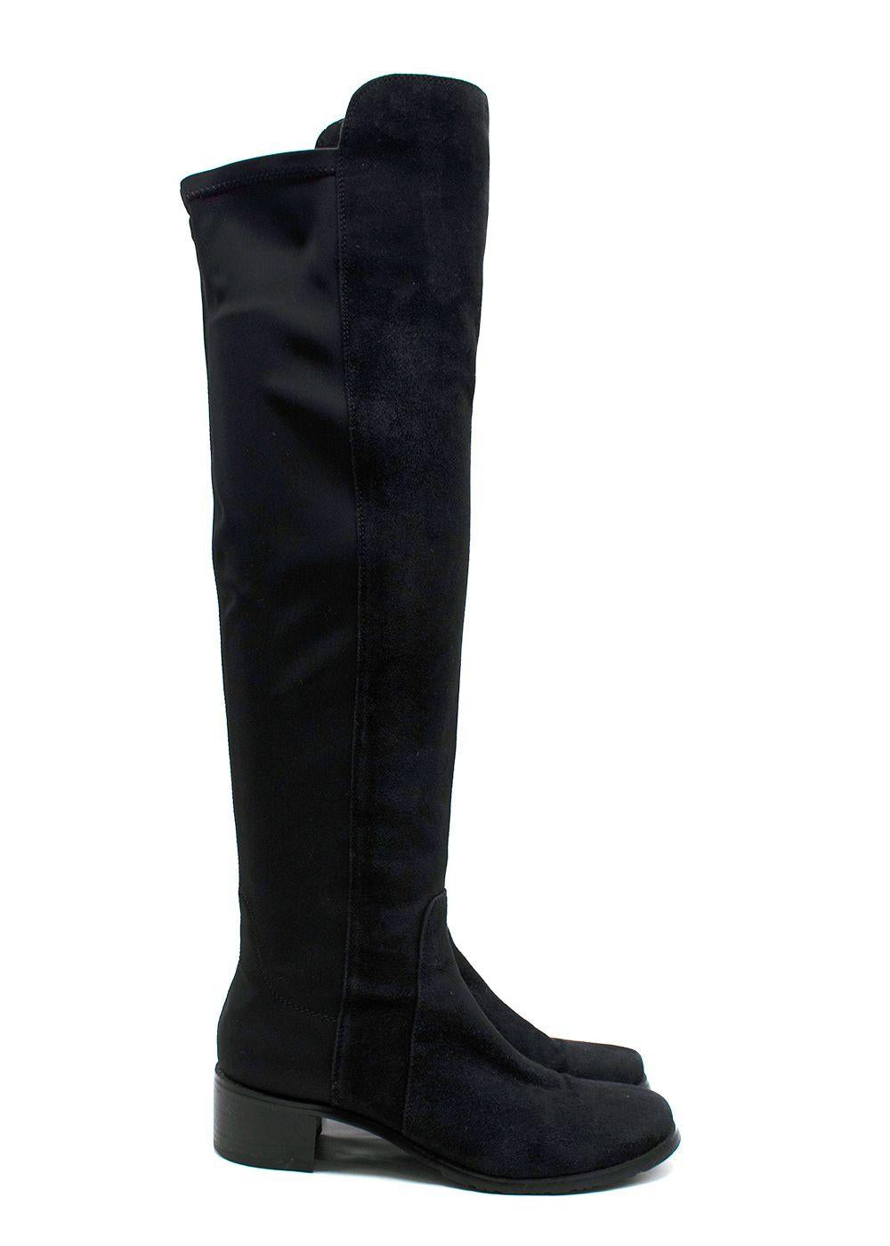Stuart Weitzman Black 5050 Suede Knee High Boots
