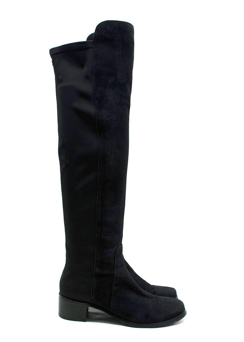 Stuart Weitzman Black 5050 Suede Knee High Boots