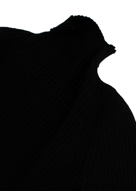 Awake Mode Black Ribbed Backless Top