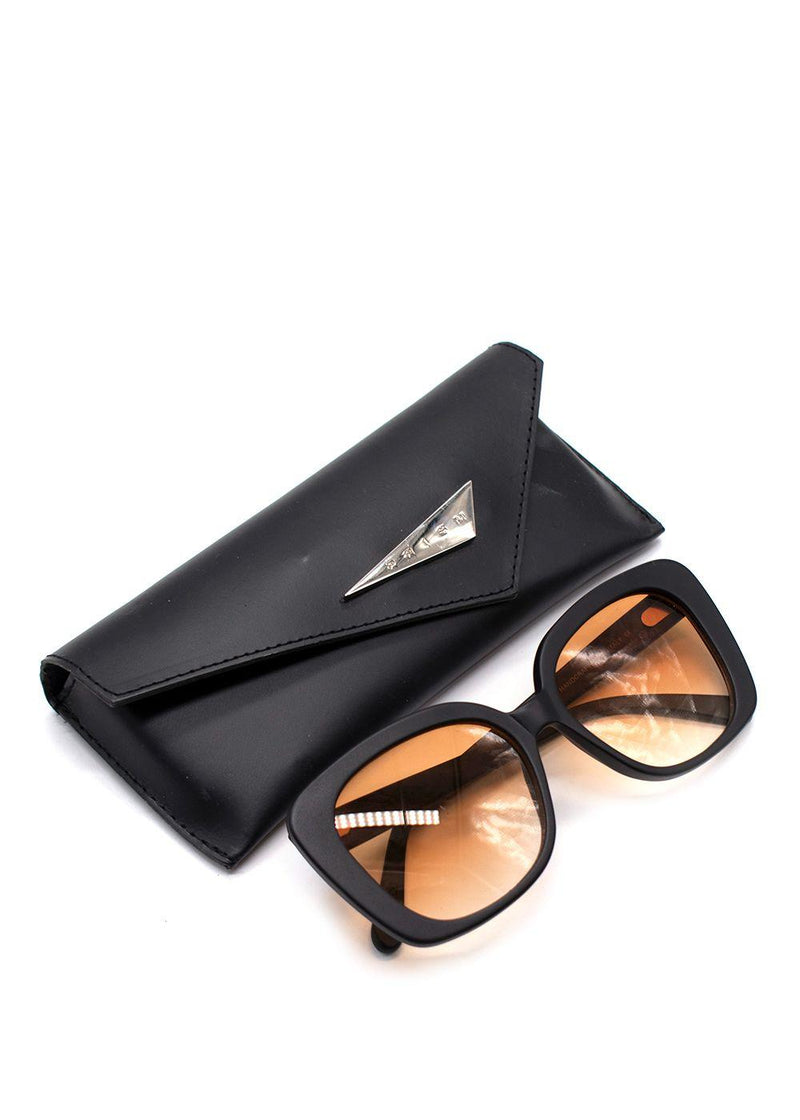 Prism Black Monaco Orange Lens Square Sunglasses