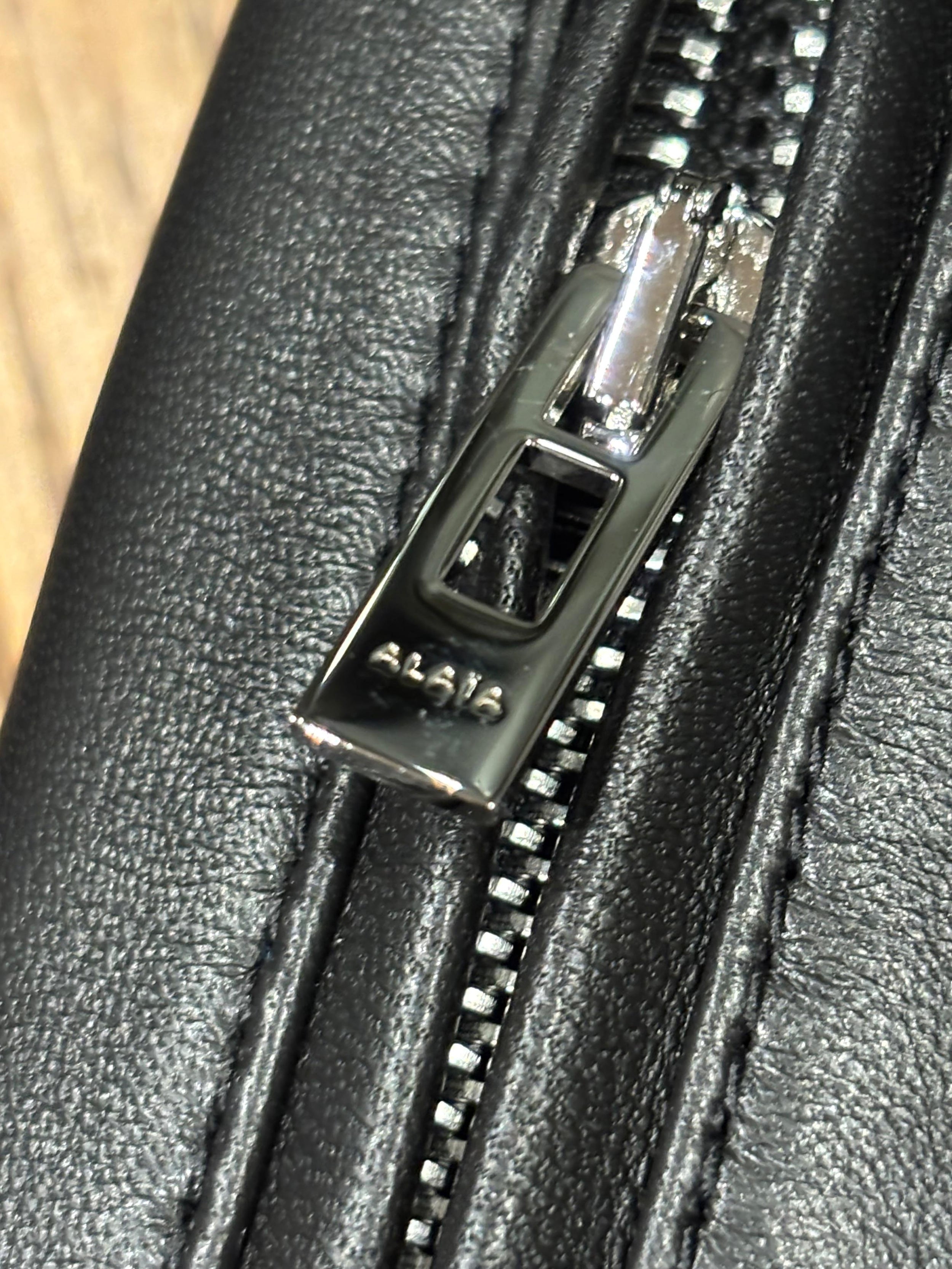 Alaia Black Leather Peplum Jacket