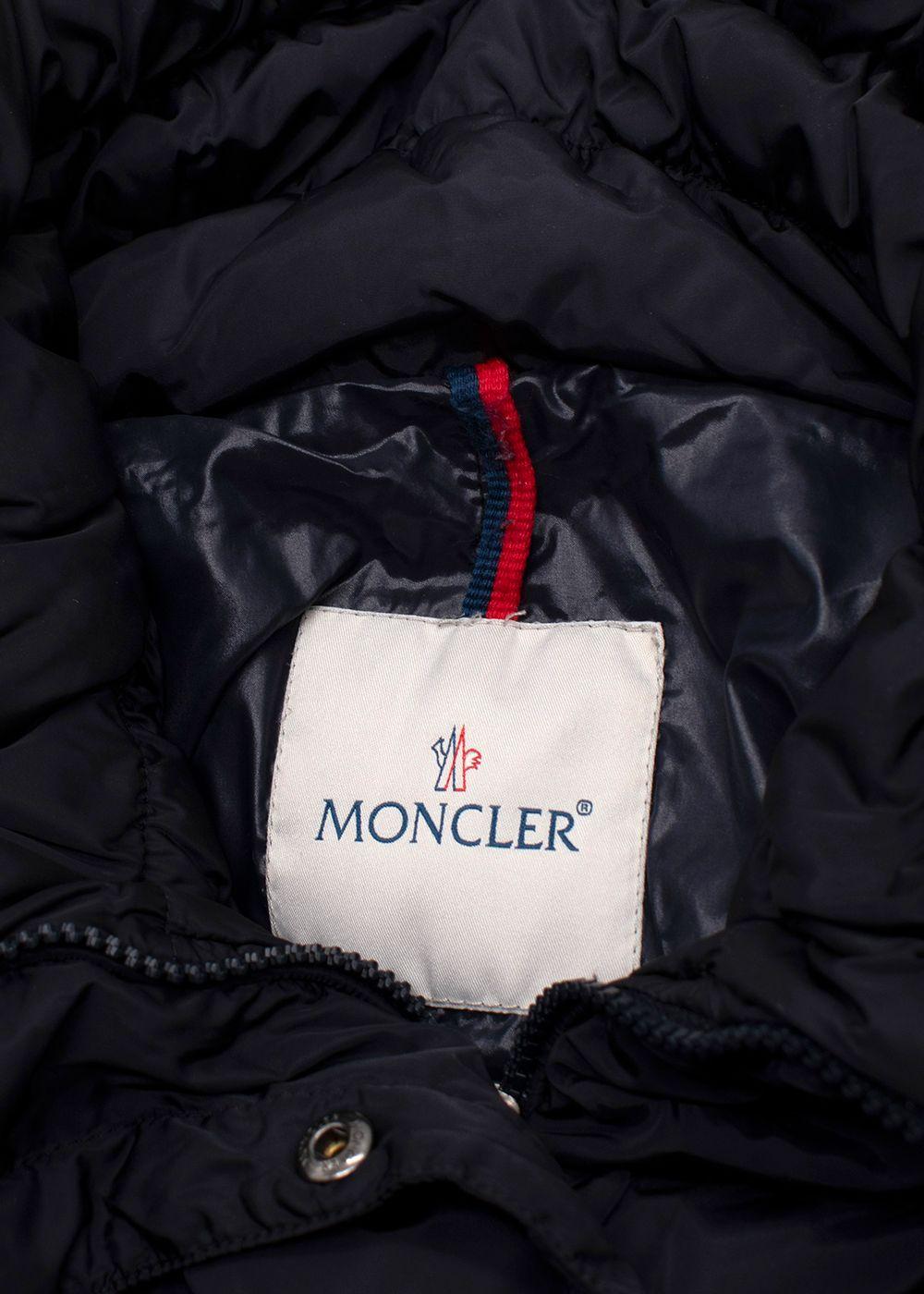 Moncler Navy Pivoine High Neck Puffer Coat