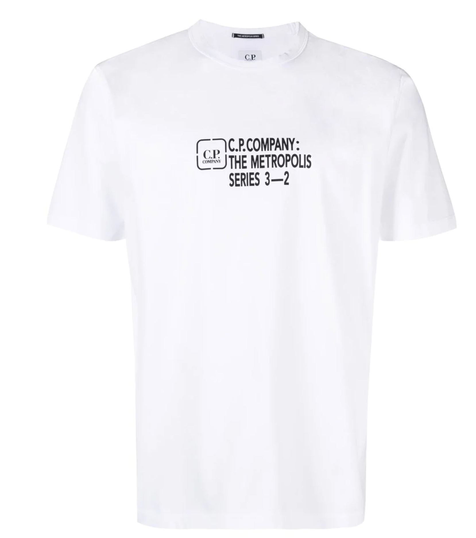 Metropolis Logo Printed White Cotton T-Shirt