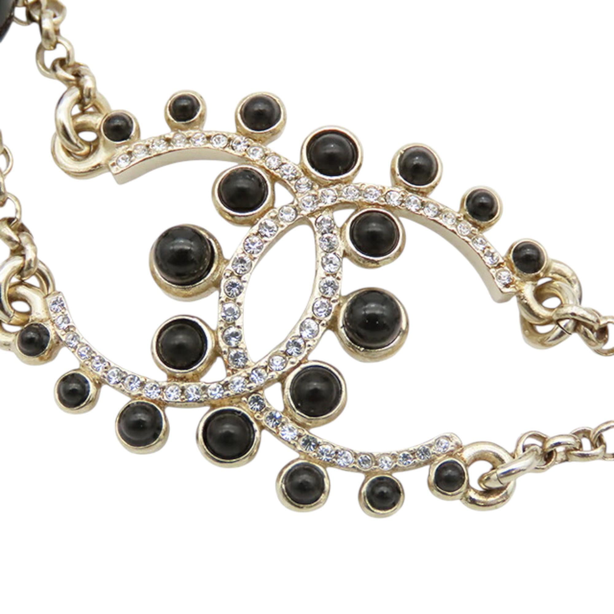 Chanel Faux Pearl Rhinestones Bracelet