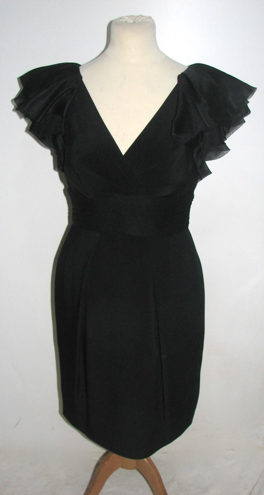 Marchesa Notta black silk dress