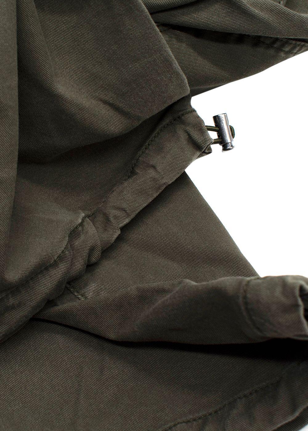 Paige Green Denim Toggle Hem Reid Trousers