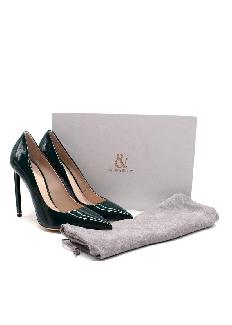 Ralph & Russo Green Patent Leather Empire Heel Pump