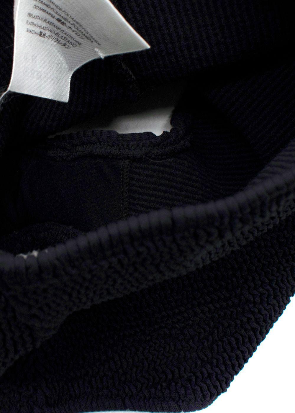 Bottega Veneta Black Smocked Jersey Bikini