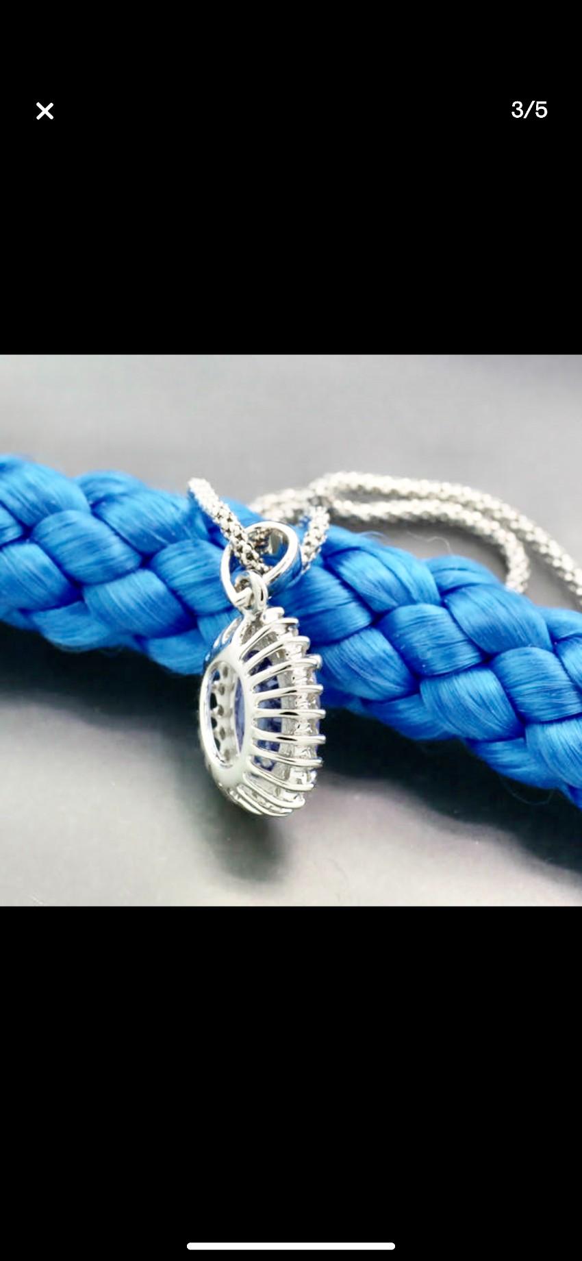 Bespoke 14kt White Gold Diamond & Tanzanite Pendant