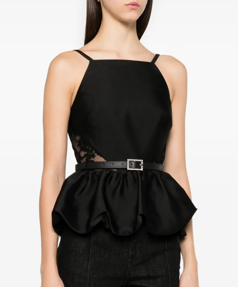 Self-Portrait Taffeta Peplum Top