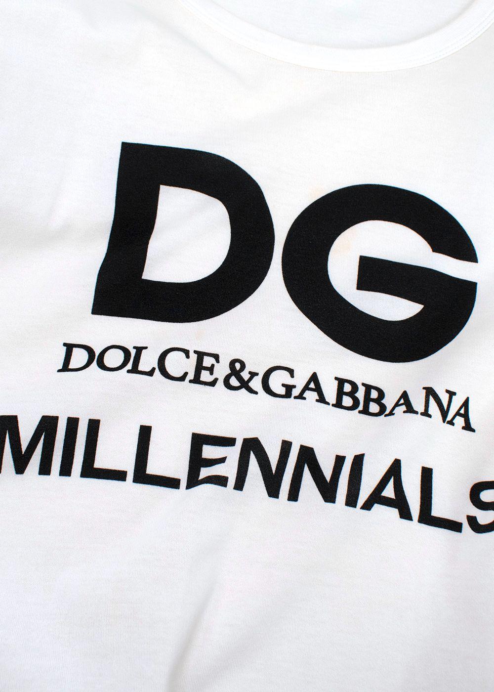 Dolce & Gabbana Ivory "Millennials" Logo T-Shirt