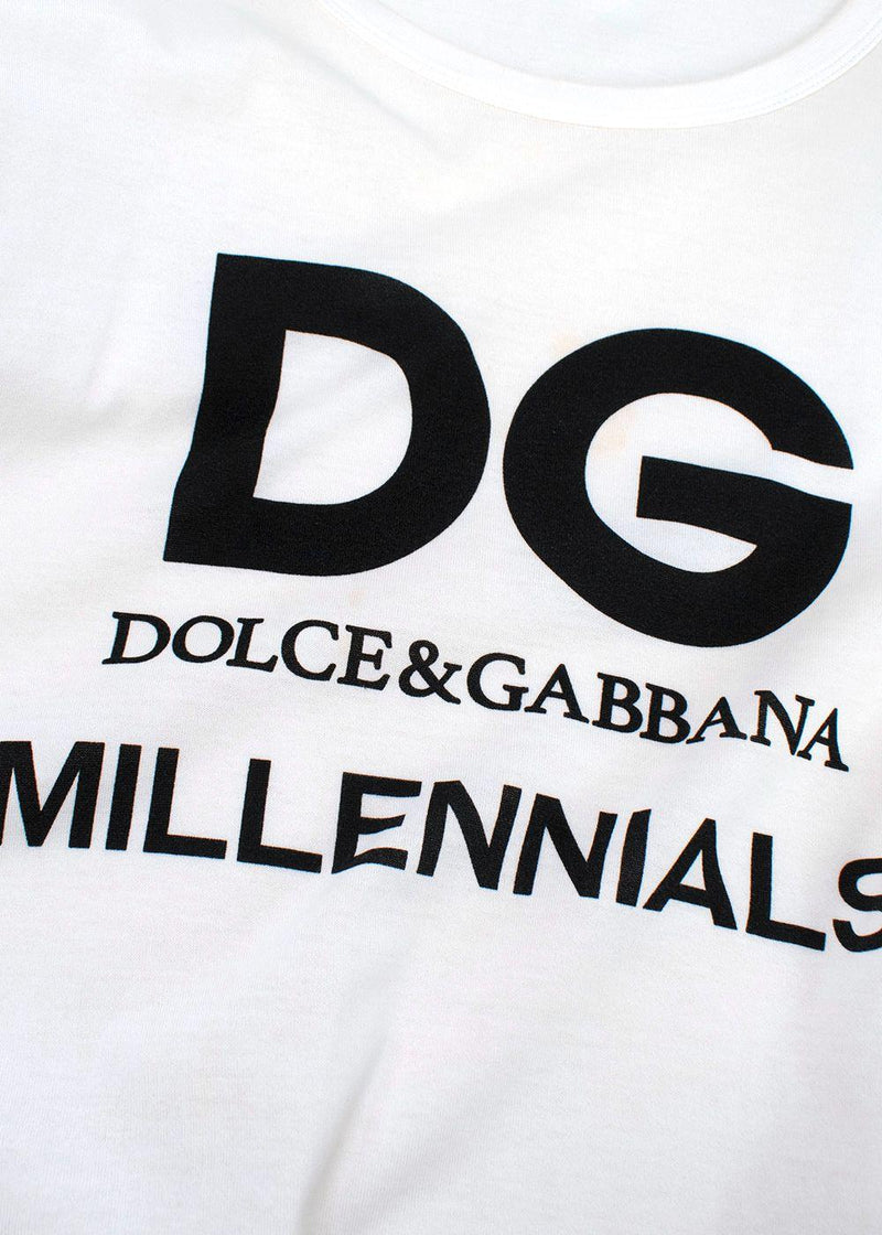 Dolce & Gabbana Ivory "Millennials" Logo T-Shirt