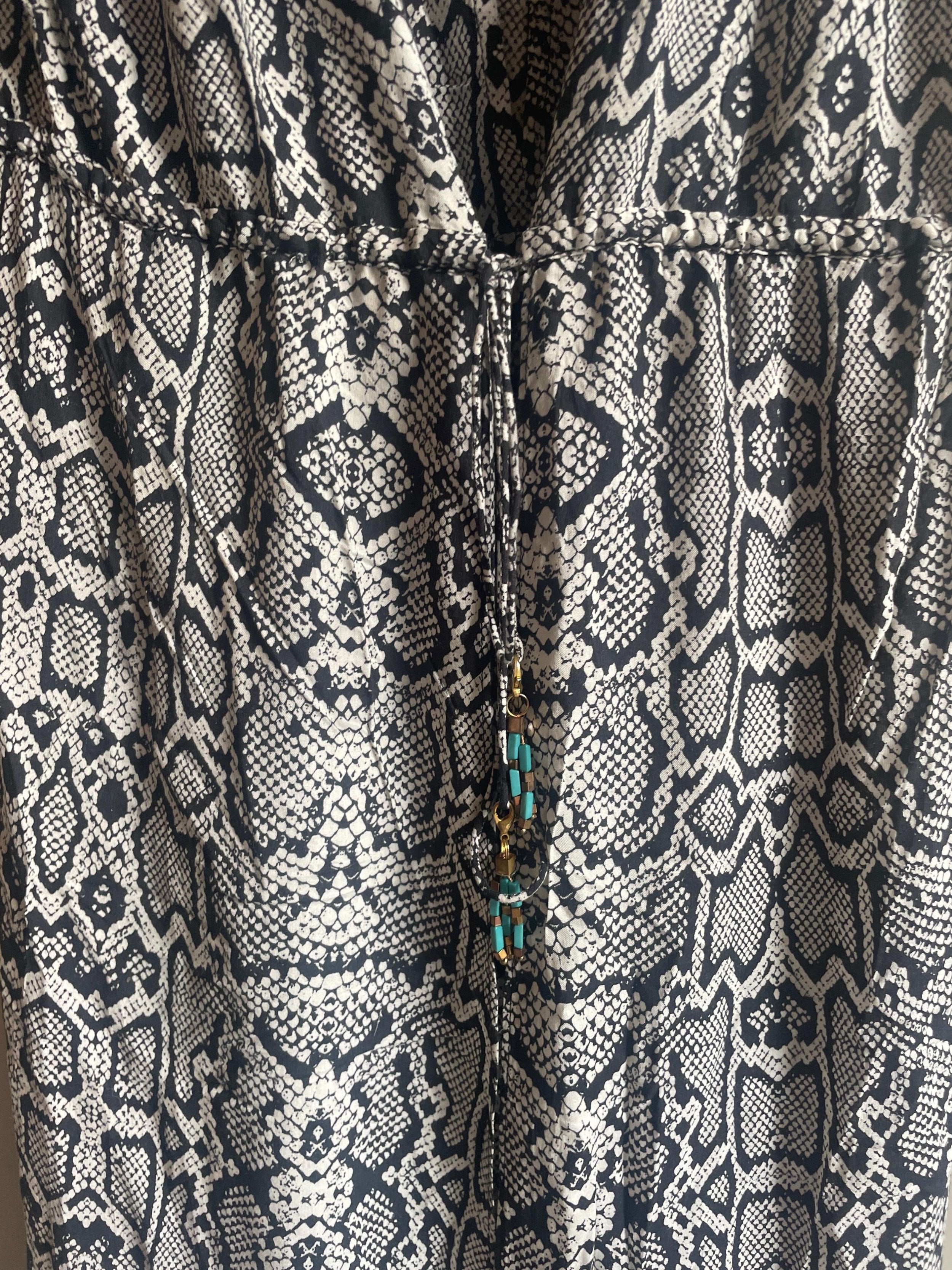 Grey Snakeskin Kaftan Dress