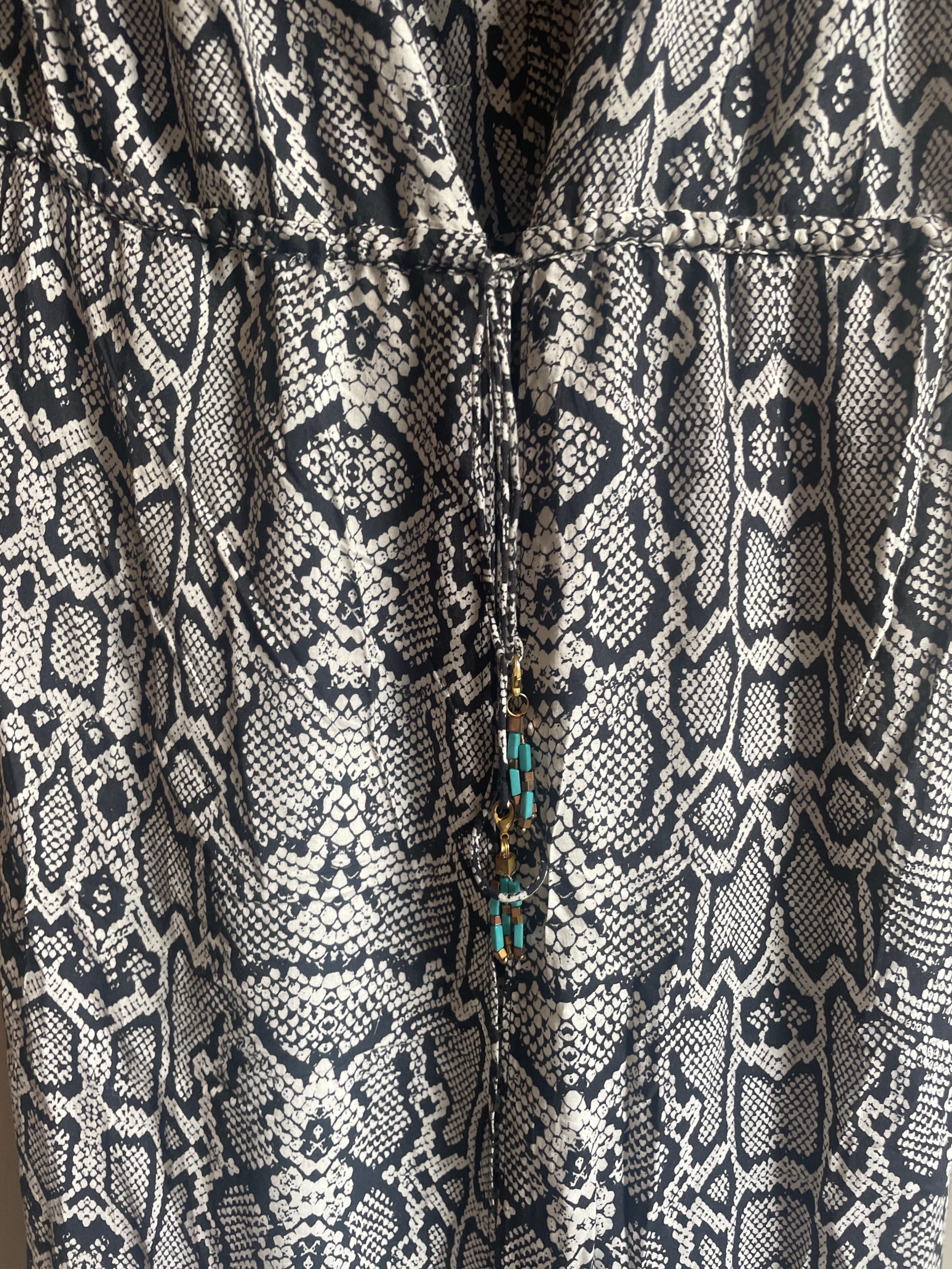 Grey Snakeskin Kaftan Dress