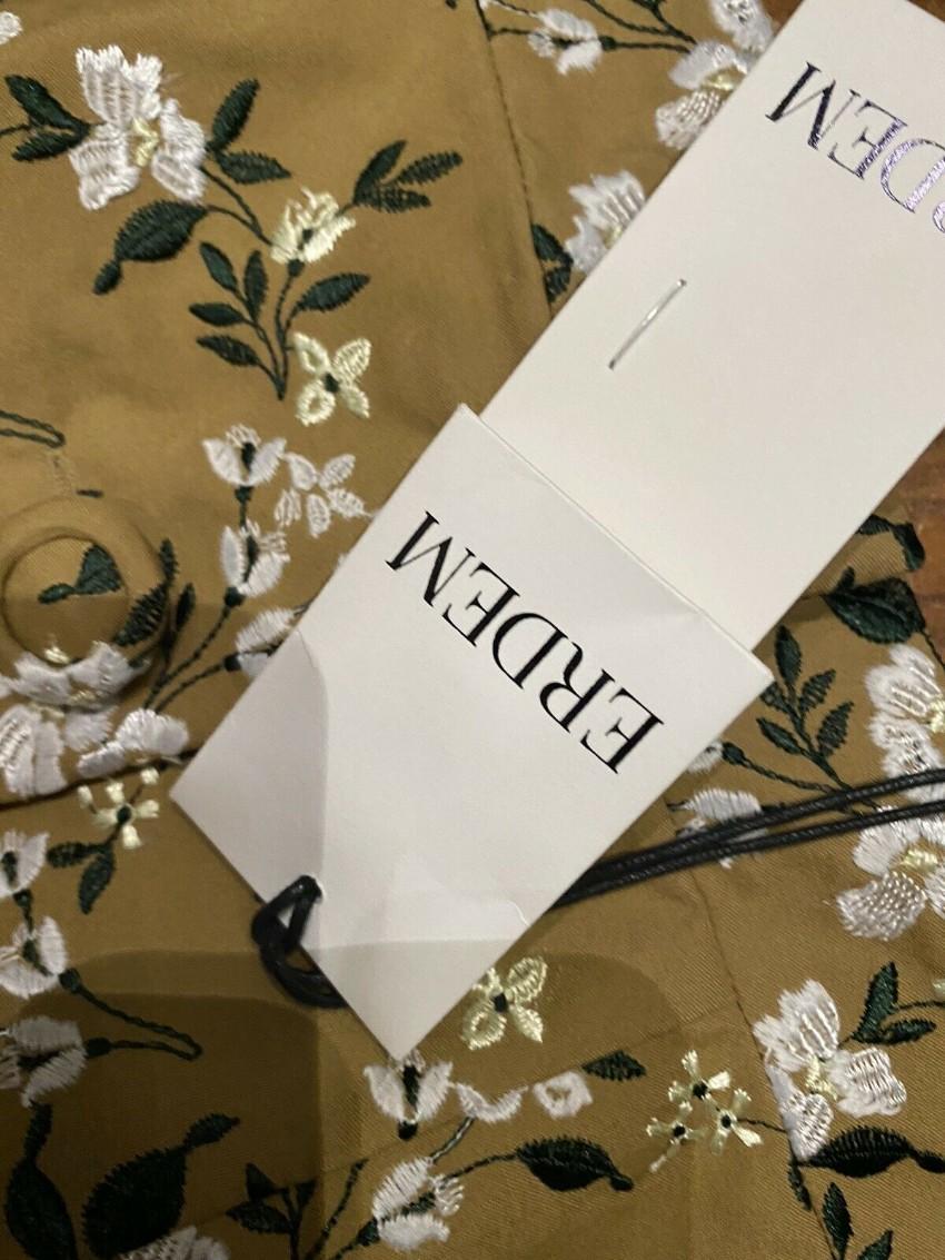 Erdem Floral Embroidered Gainor Button Down Skirt