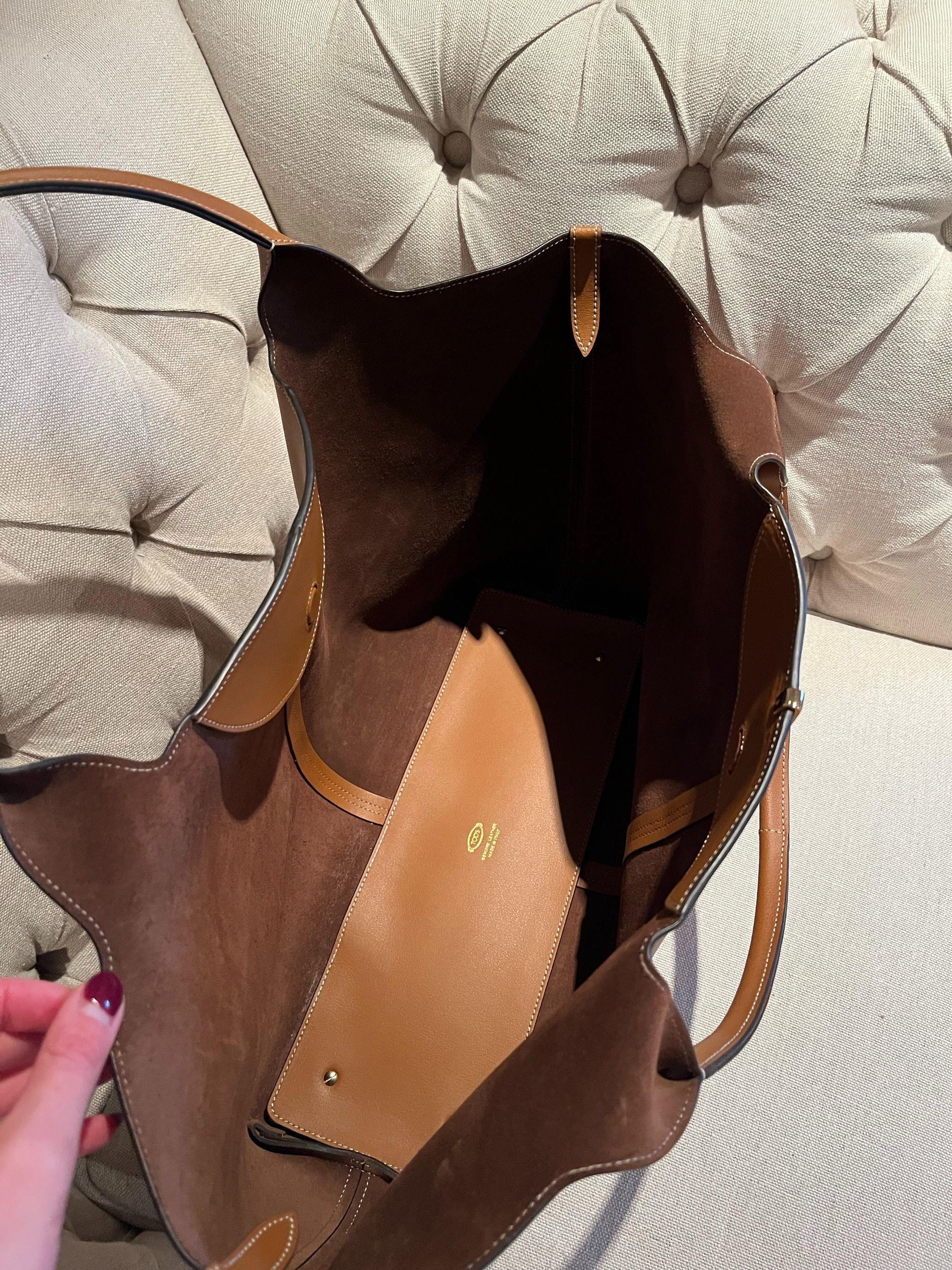 Tods Tan Leather Shopper Tote Bag