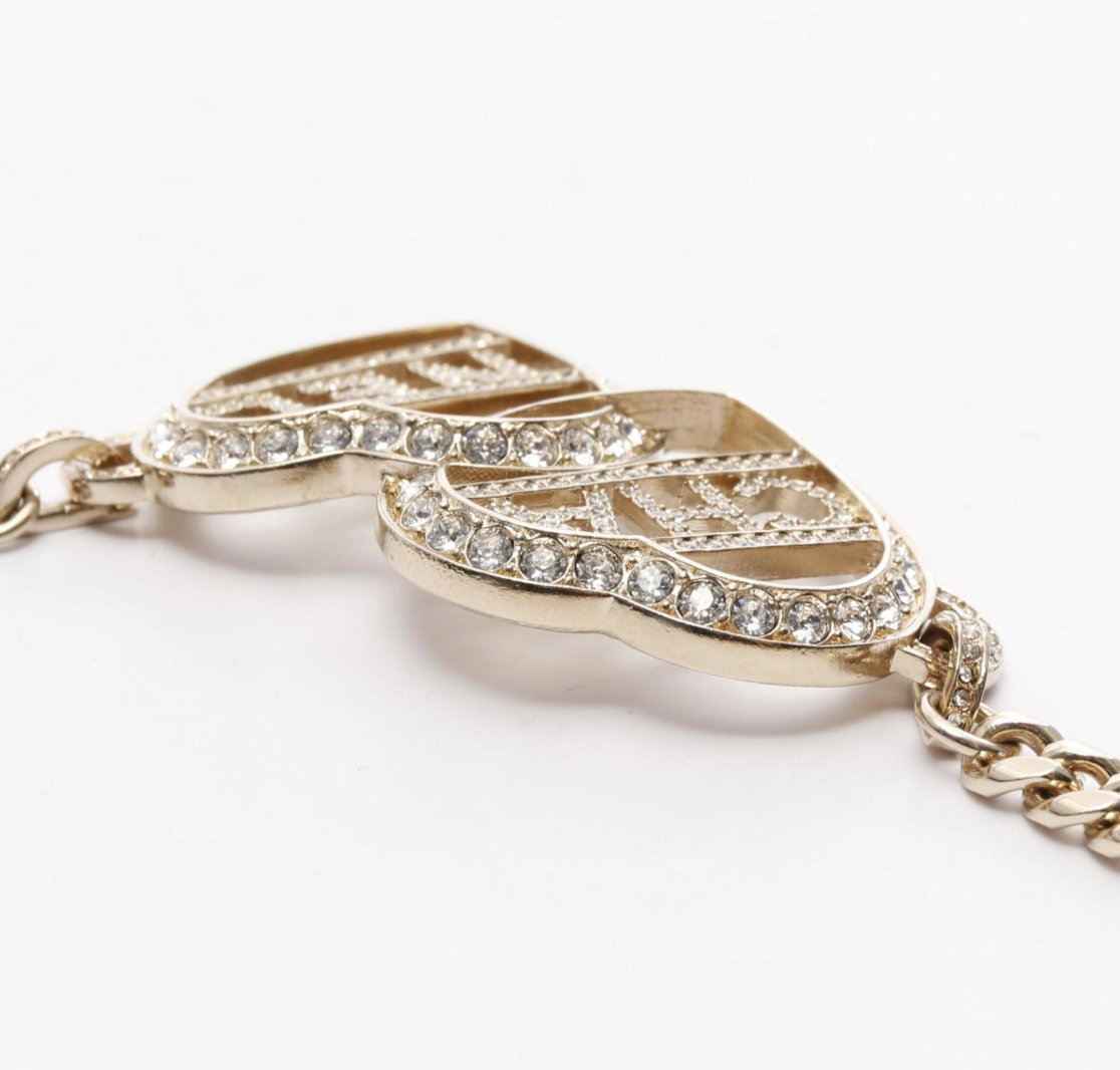 Chanel Double Heart Chain Necklace