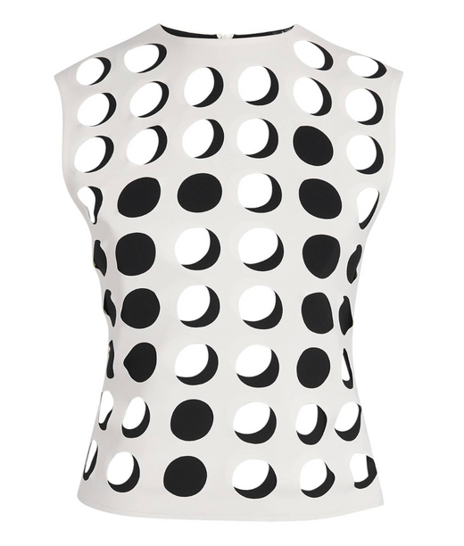 A.W.A.K.E. Mode White Layered Holes Sleeveless Top