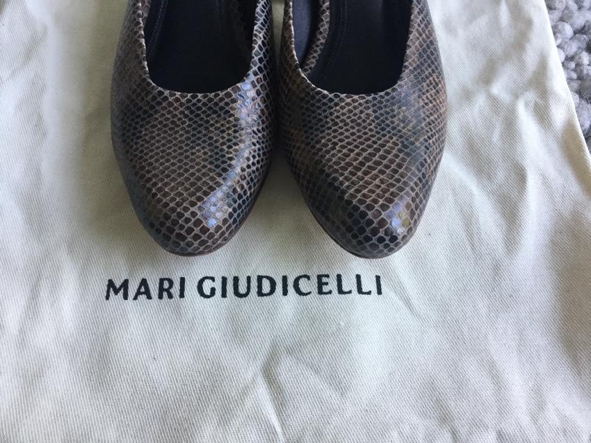 Mari Giudicelli  brown embossed leather mules