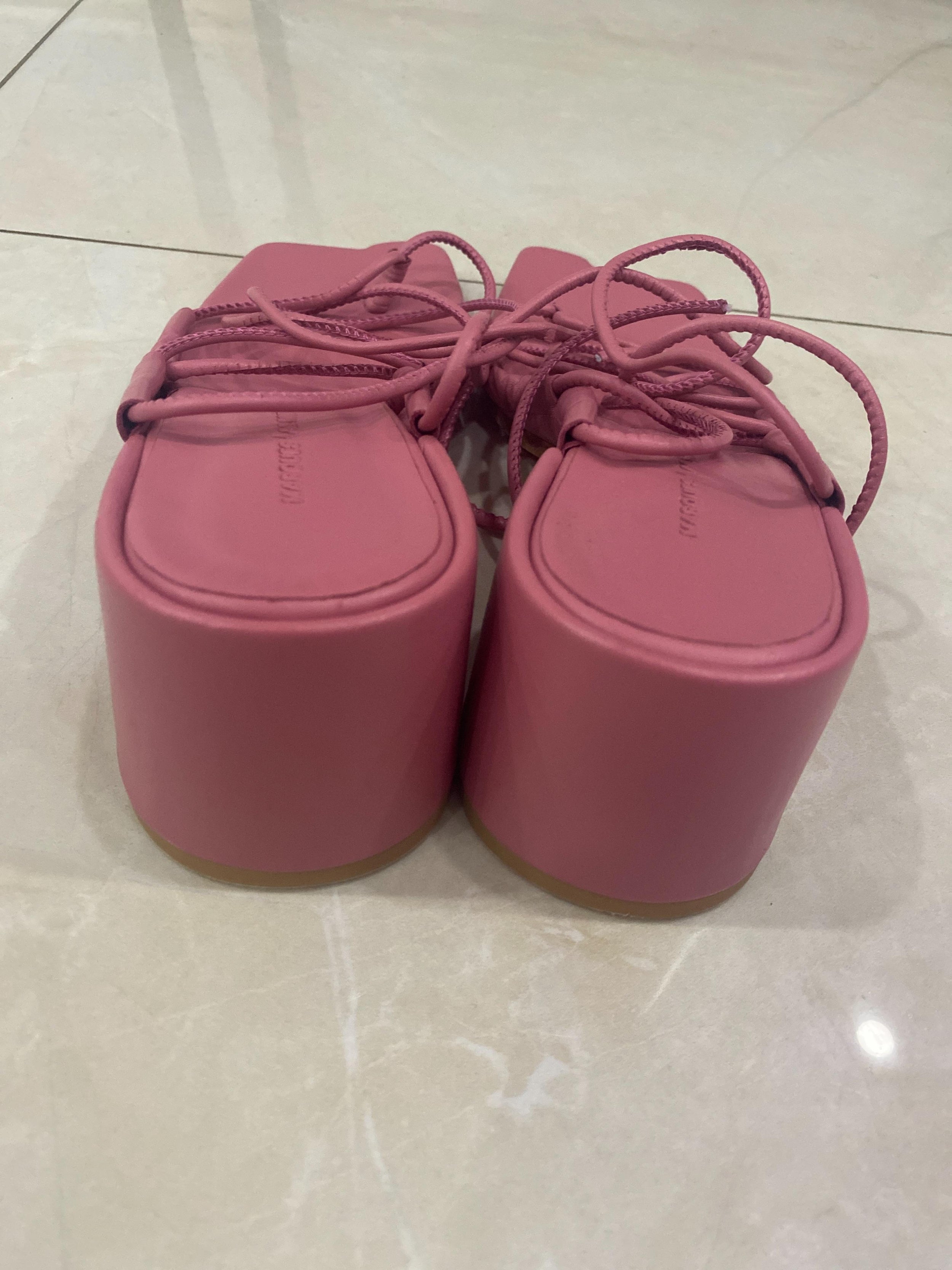 Pink Strappy 60 Leather Sandals