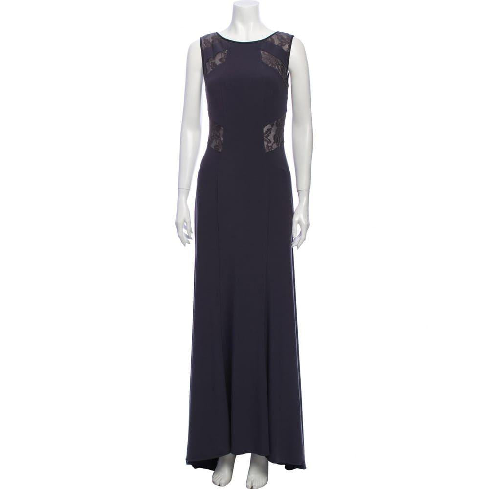 jet grey crepe & lace gown