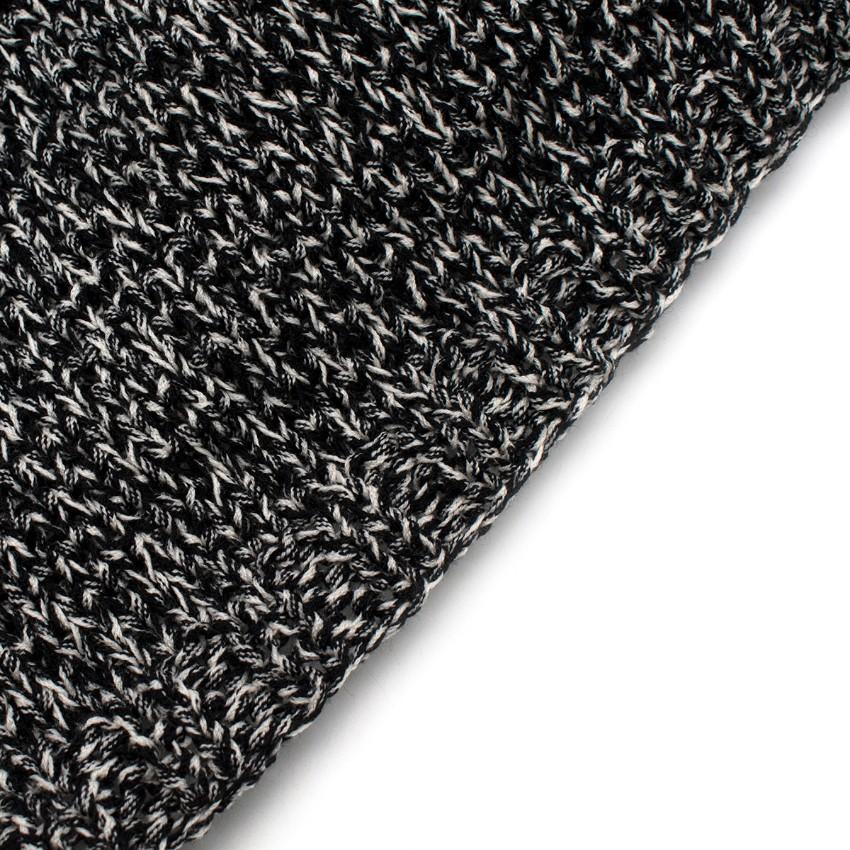Sasquatchfabrix Shoe-Laced Stitched Two Tone Wool Sweater