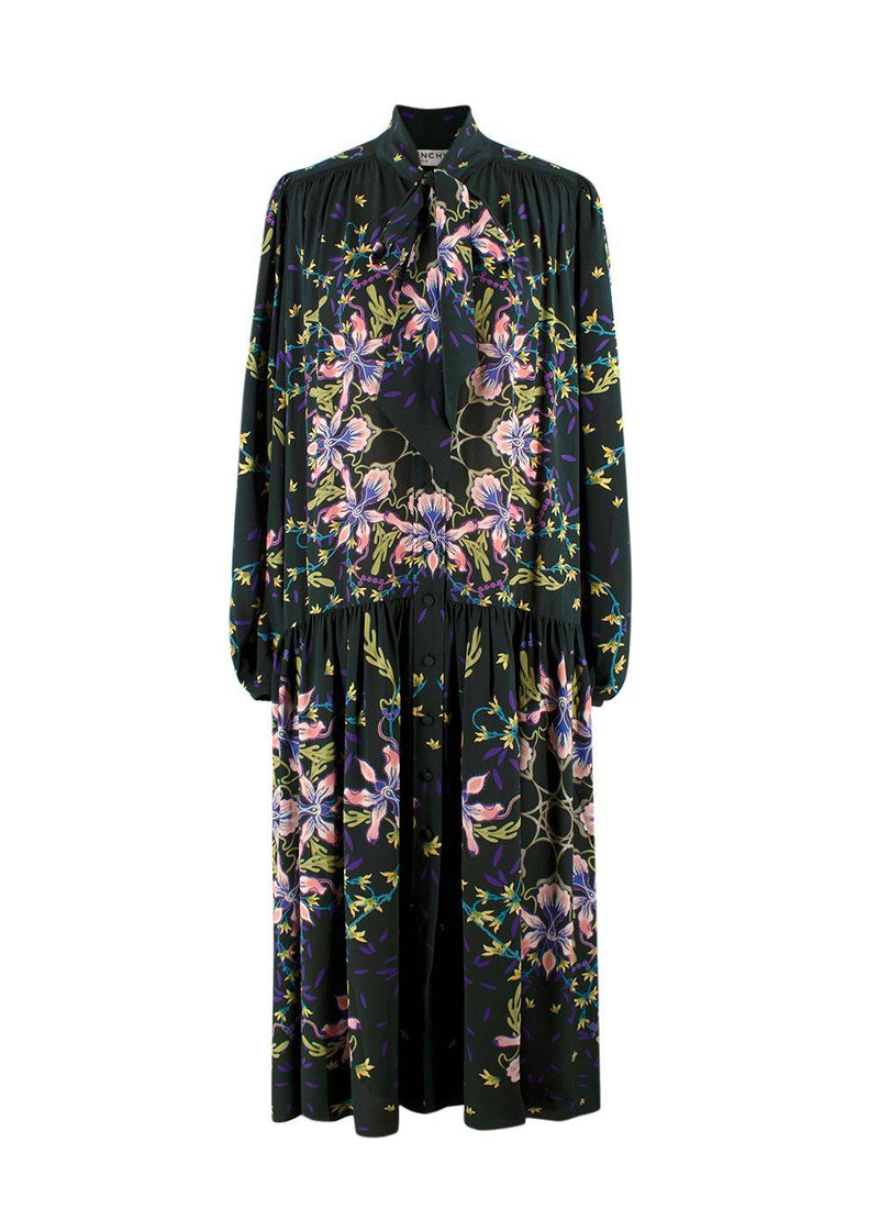 Givenchy Dark Green Floral-print Dress