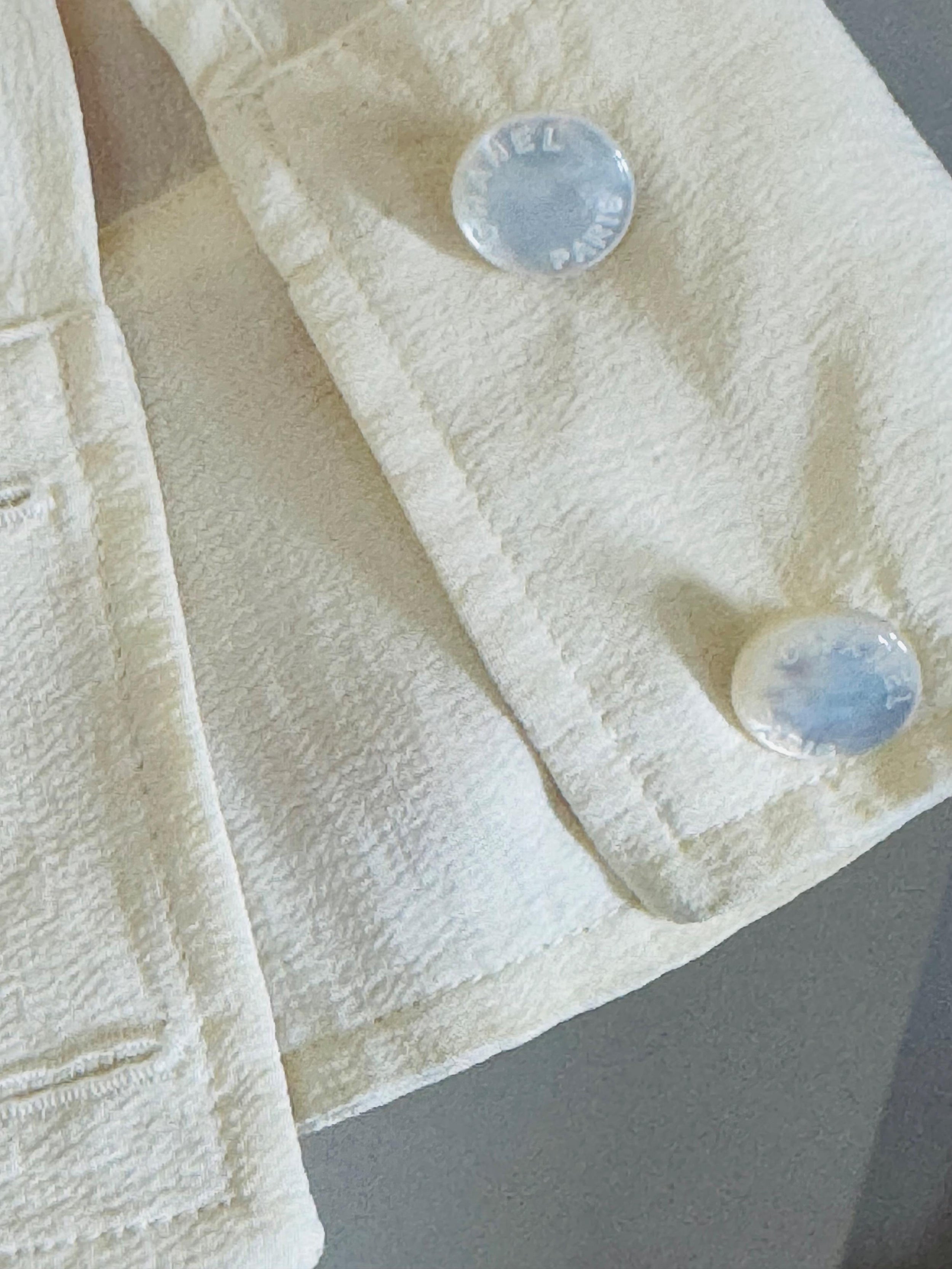 Chanel Cream Silk Button Front Blouse