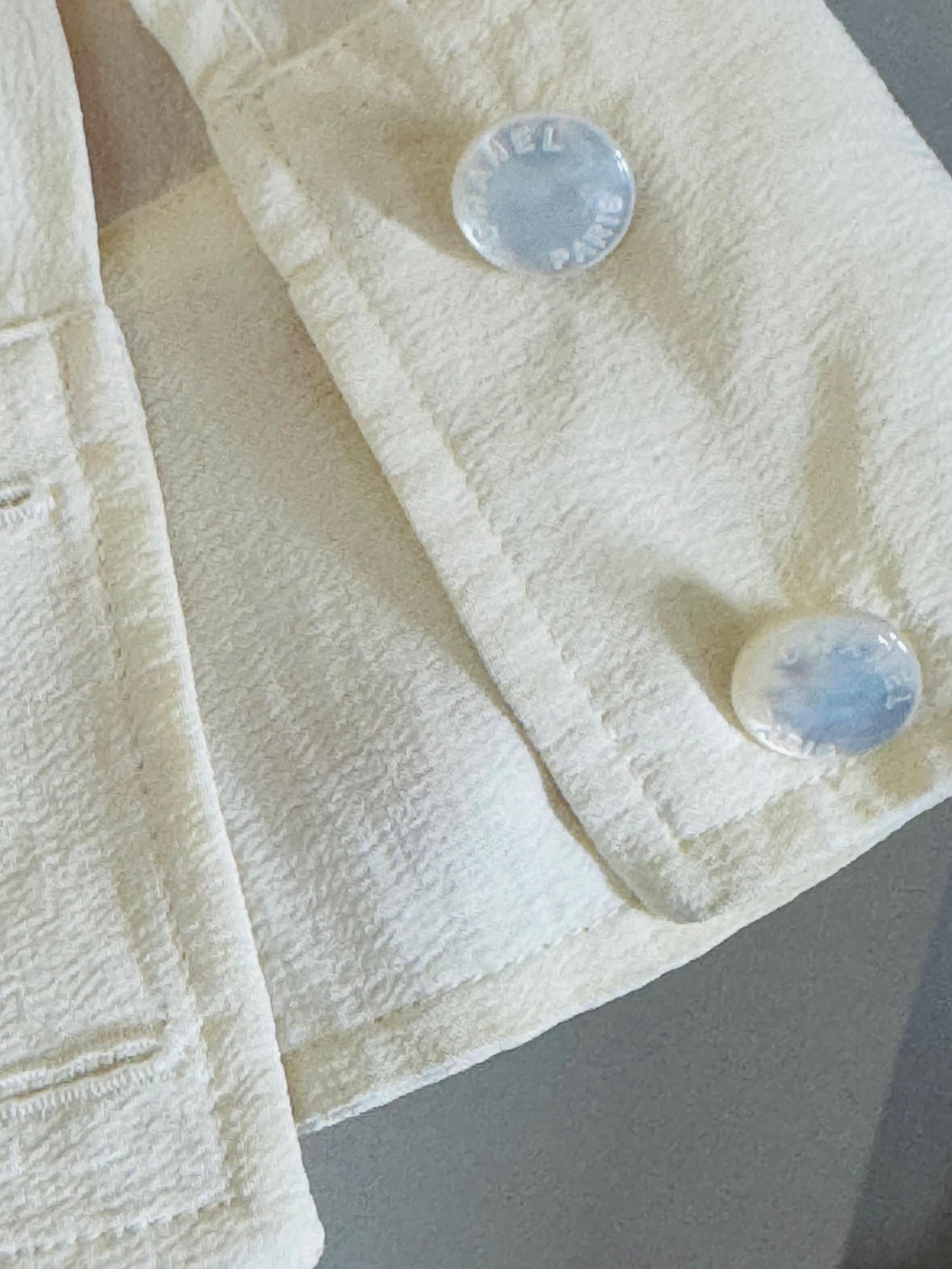 Chanel Cream Silk Button Front Blouse