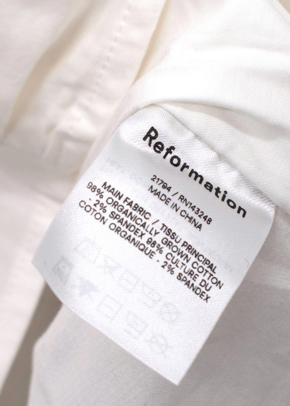 Reformation White Radish Ruched Top