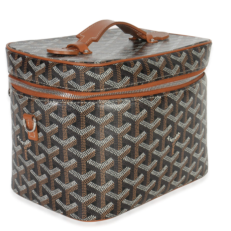 Goyard Gold Black Goyardine Canvas Muse Vanity Case