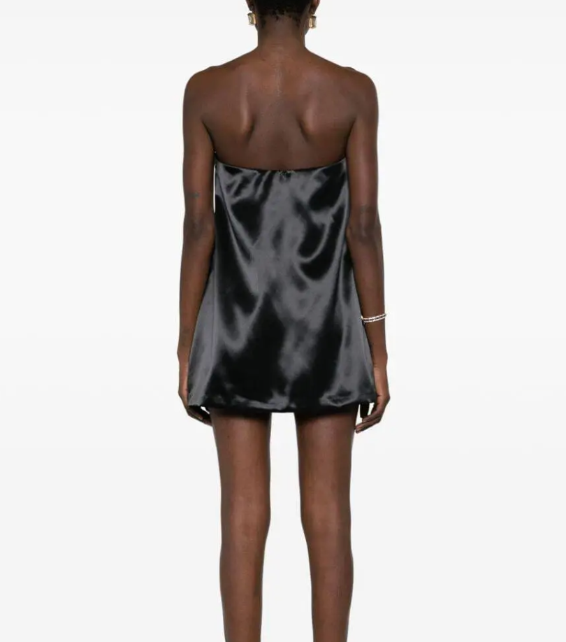 Knot Detailed Satin Minidress