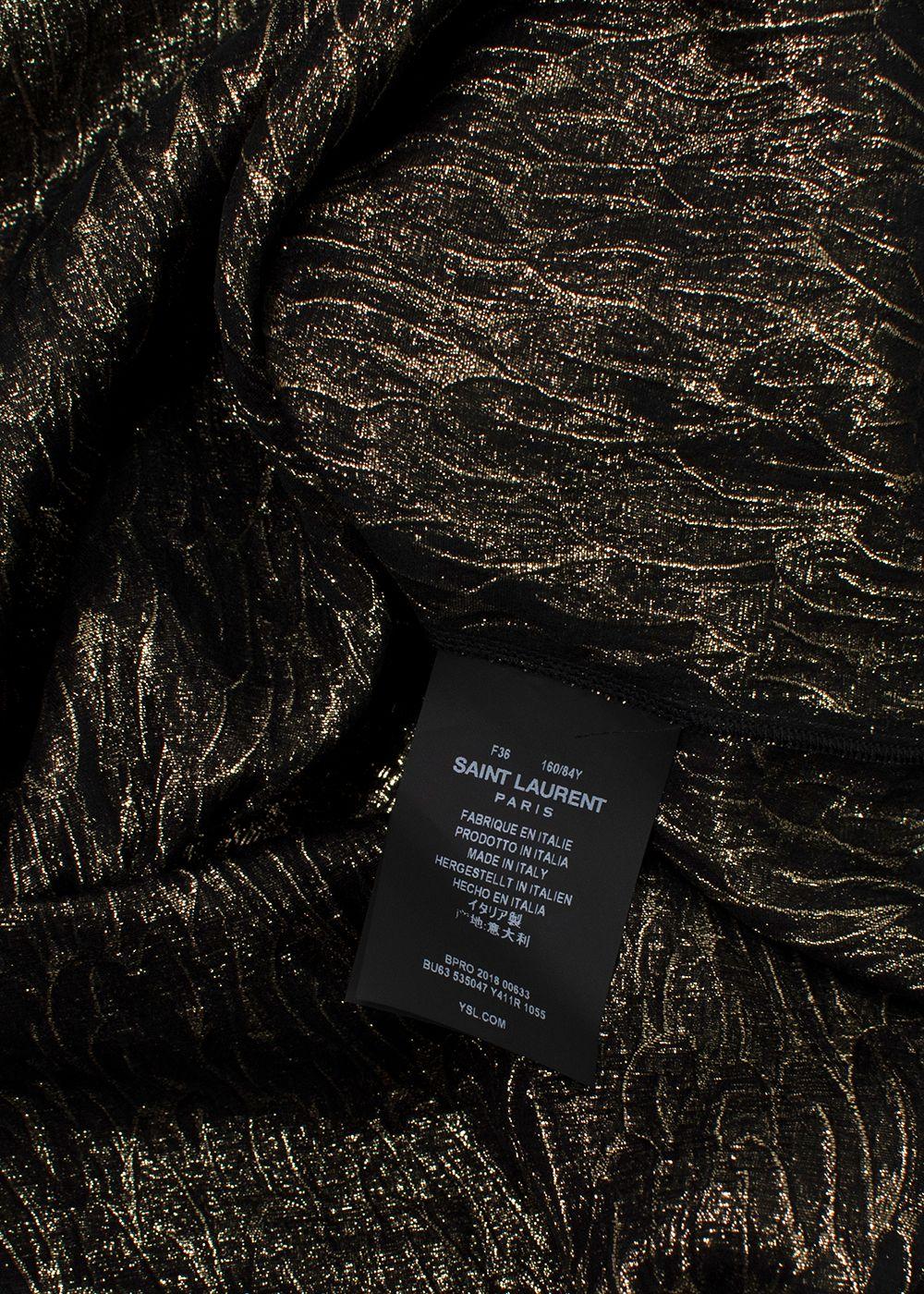 Saint Laurent Metallic Jacquard Silk Blouse