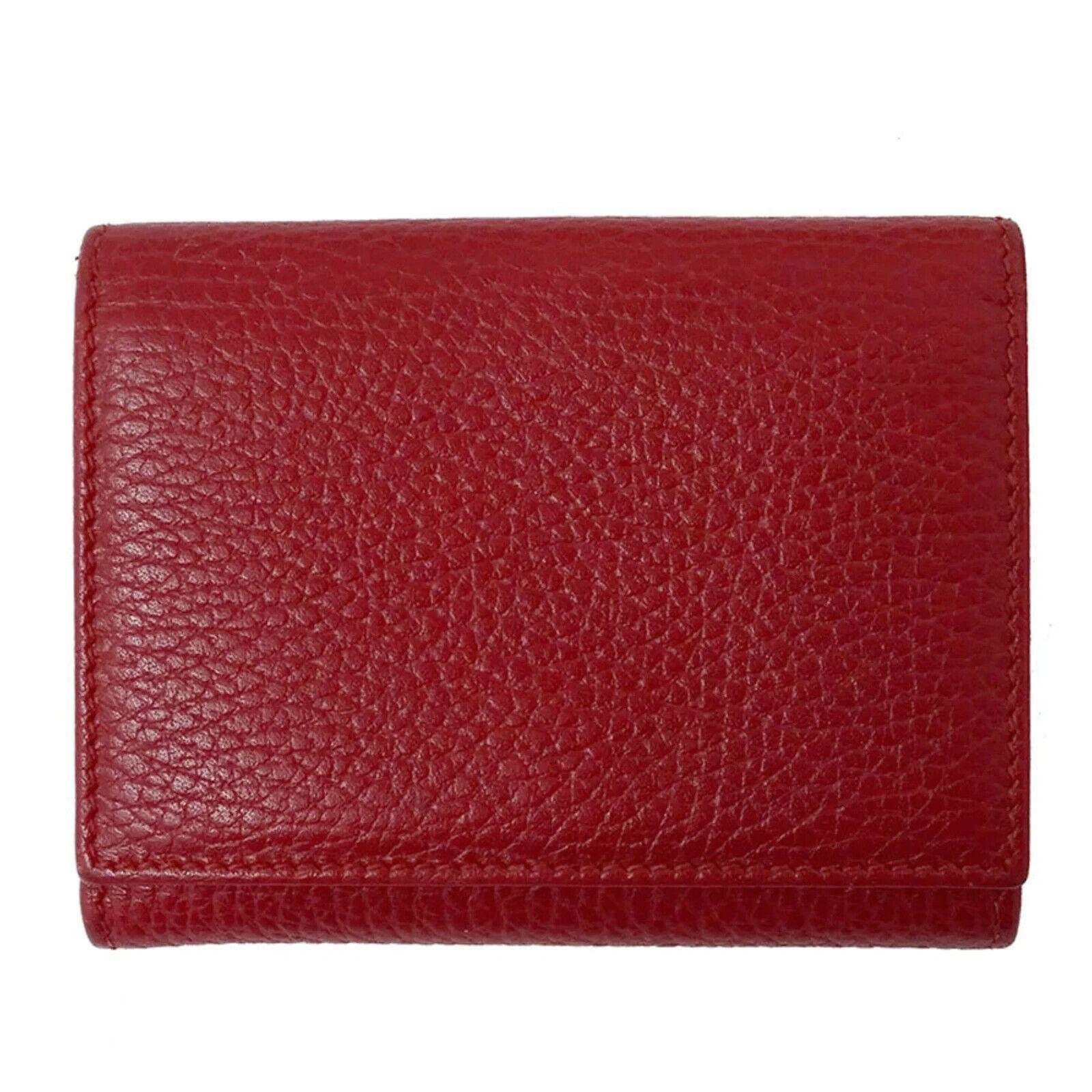 Gucci red Leather Marmont Mini Wallet