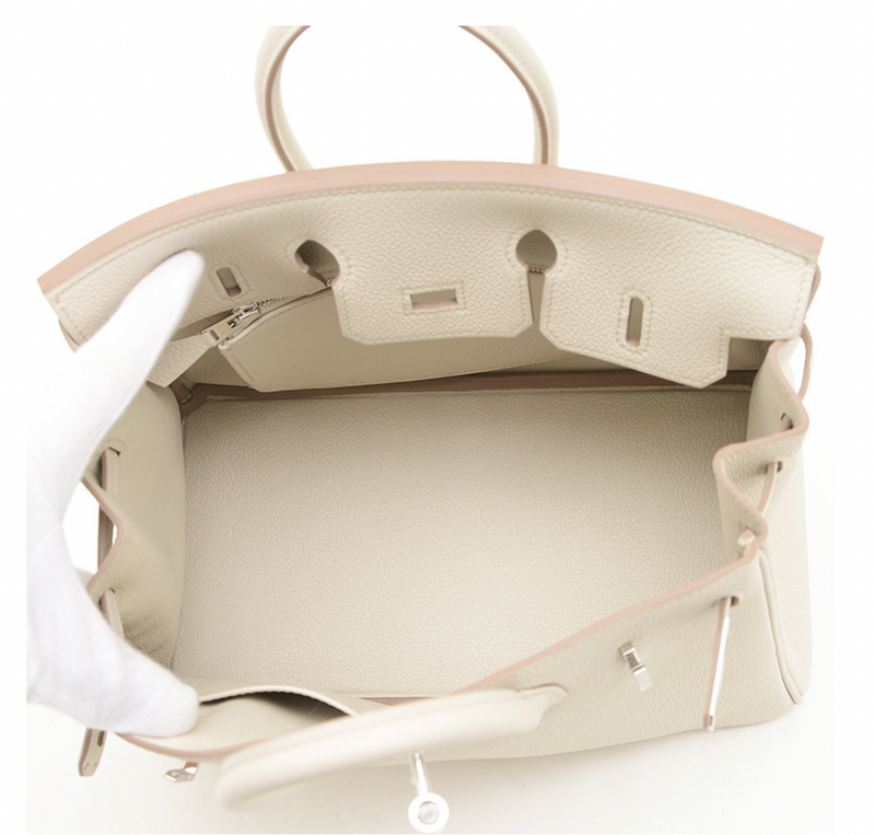 Hermès Cream Birkin 25 in Taurillon Clemence